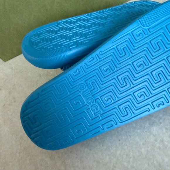 GUCCI 780296 Blue Rubber Men\'s GG Sandals, sz Gucci‎ 7 main image 11